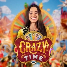Crazy Time online game logo by Evolution on slotspalacegreece.com