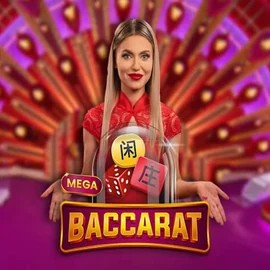 Mega Baccarat casino game by Pragmatic Play – featured logo at SlotsPalace Casino